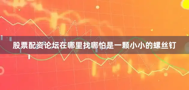 股票配资论坛在哪里找哪怕是一颗小小的螺丝钉